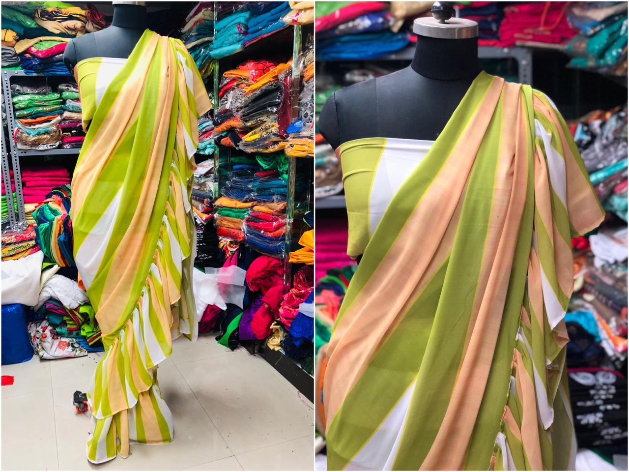 Beautiful pure georgette printed casual wear saree