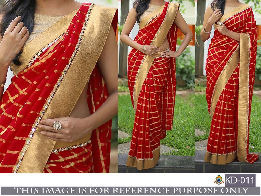 Beautiful red festival saree