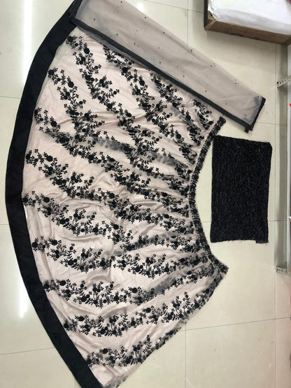 Beautiful sequence and thread worked ceremonial lehenga choli