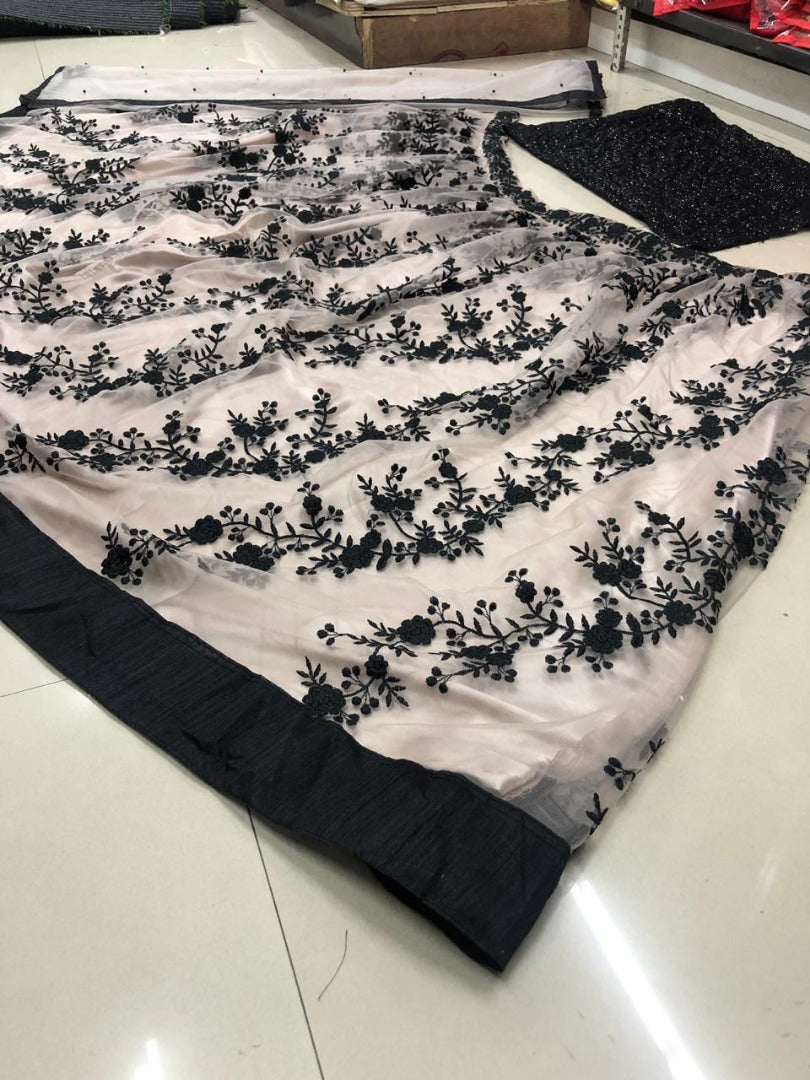 Beautiful sequence and thread worked ceremonial lehenga choli