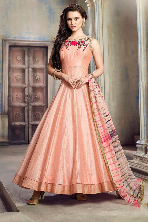 Beautiful twill armani silk peach gown