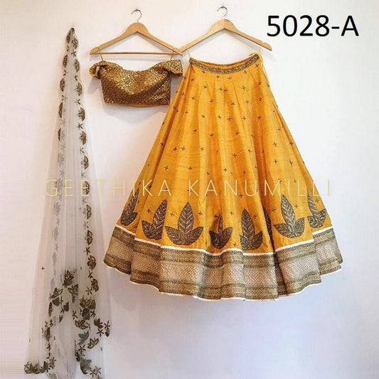 Beautiful Yellow embroidered Ceremonial lehenga
