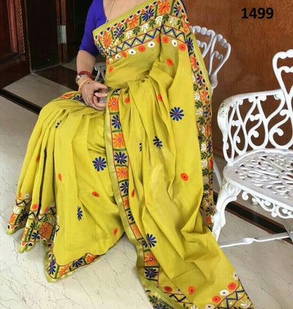 Beautiful Yellow Printed Ceremonial Saree