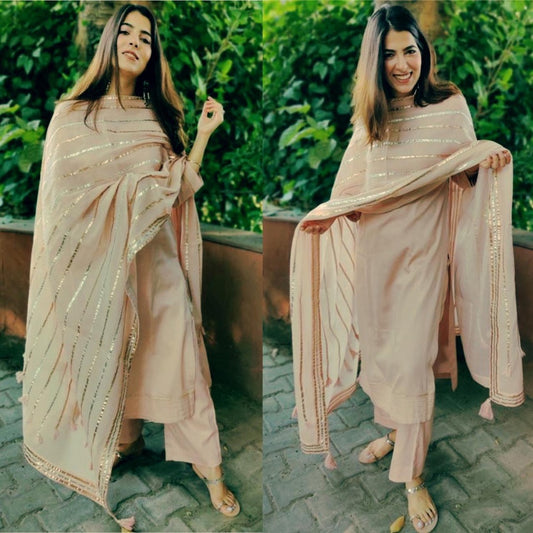 Beige georgette salwar suit