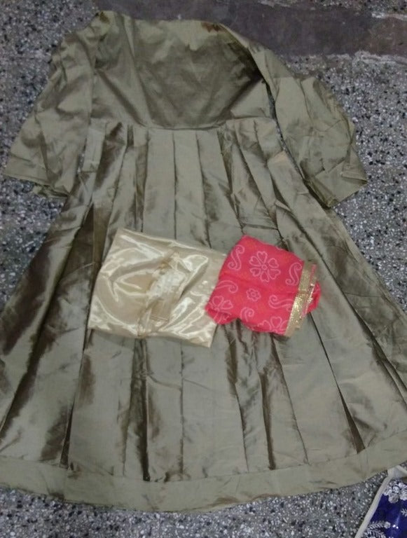 Beutiful Golden Plain Ceremonial Anarkali Suit