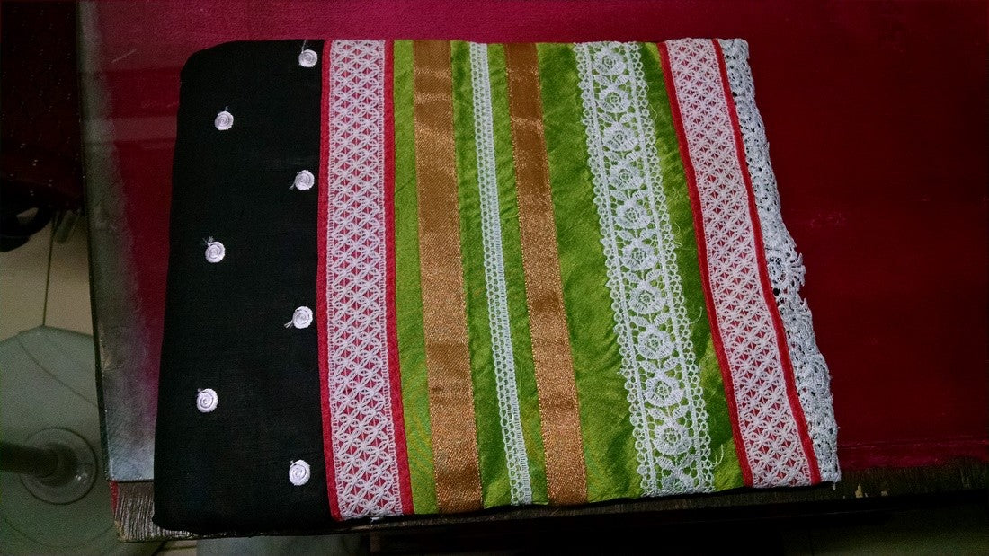 Black cotton silk patiala salwar suit