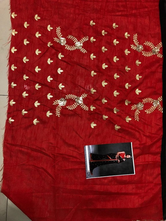 Black embroidered partywear saree