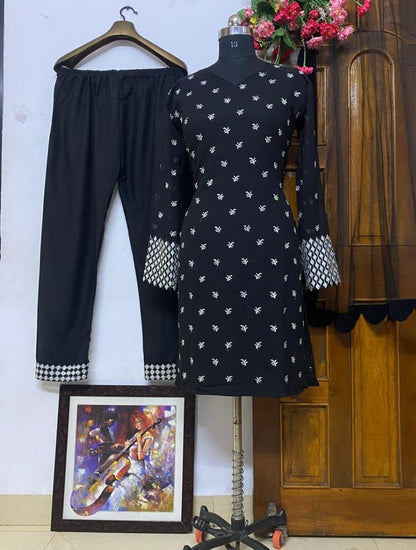 Black georgette embroidered salwar suit