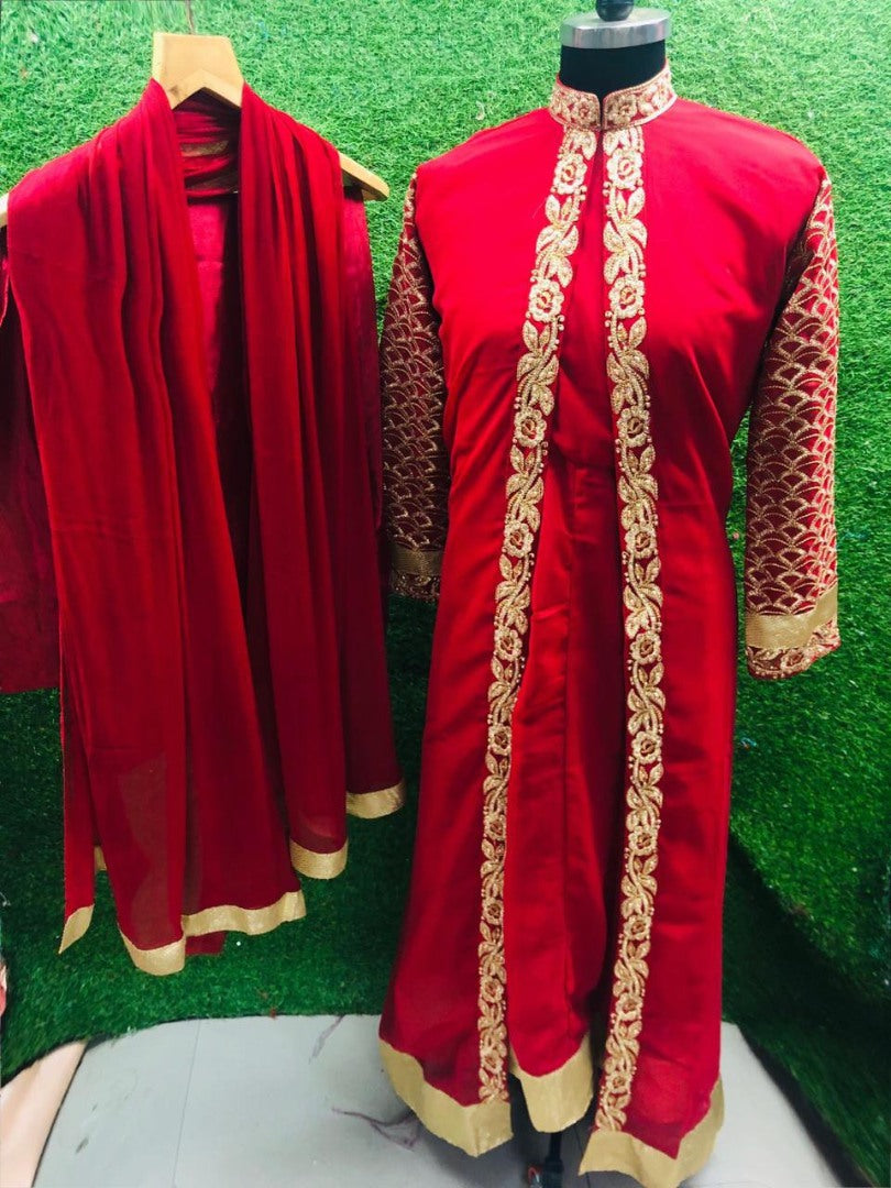 Black georgette embroidered salwar suit