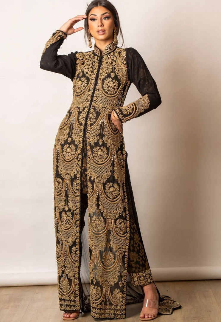 Black georgette heavy embroidered designer salwar suit