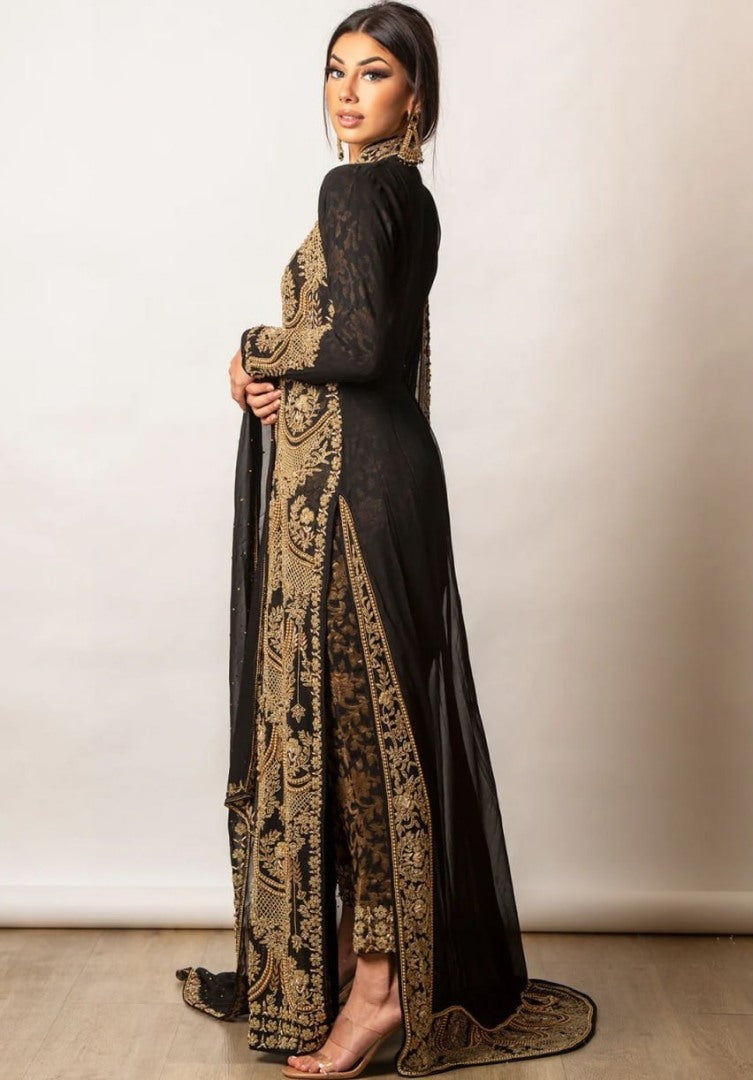 Black georgette heavy embroidered designer salwar suit