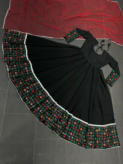 Black georgette long anarkali gown