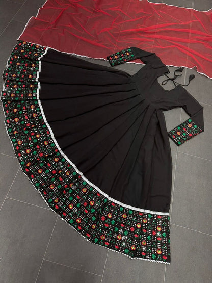 Black georgette long anarkali gown