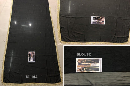 Black georgette partywear saree