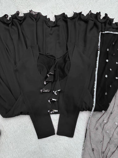 Black georgette plain party wear anarkali suit