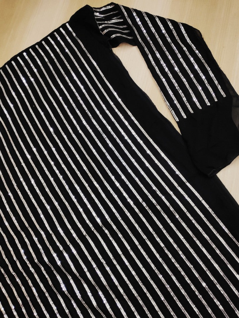 Black georgette sequence work plazzo salwar suit