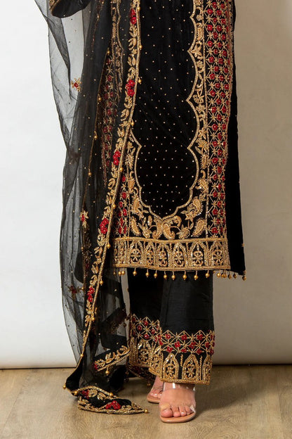 Black heavy designer work eid special salwar suit