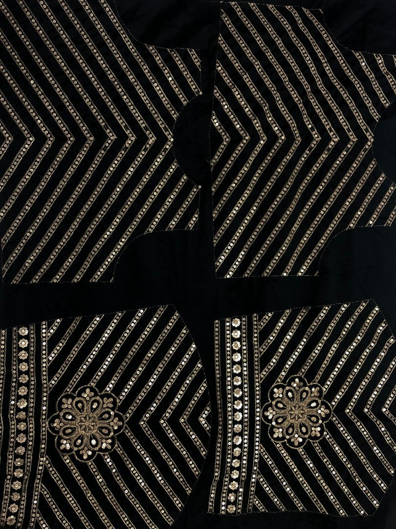 Black heavy tapeta silk designer embroidered ceremonial lehengha