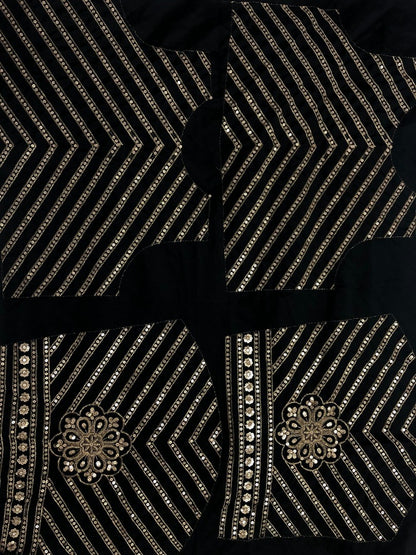 Black heavy tapeta silk designer embroidered ceremonial lehengha