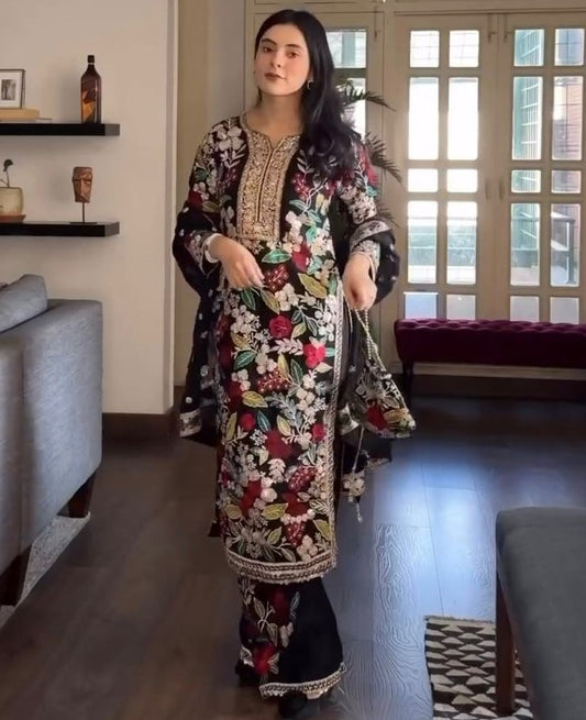 Black heavy work designer salwar suit