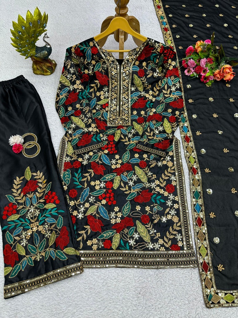 Black heavy work designer salwar suit