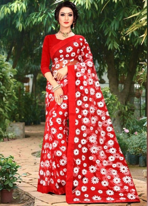 Black mono net white threadworked beautiful saree