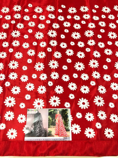 Black mono net white threadworked beautiful saree