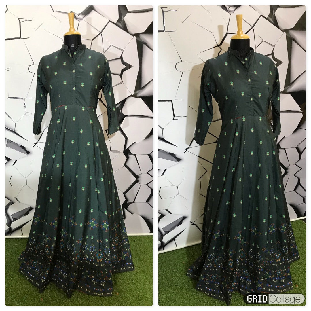 Black muslin cotton digital printed casual wear gown