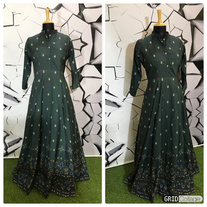 Black muslin cotton digital printed casual wear gown
