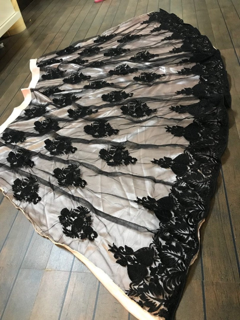 Black net designer embroidered stylist and gorgeous ceremonial lehenga