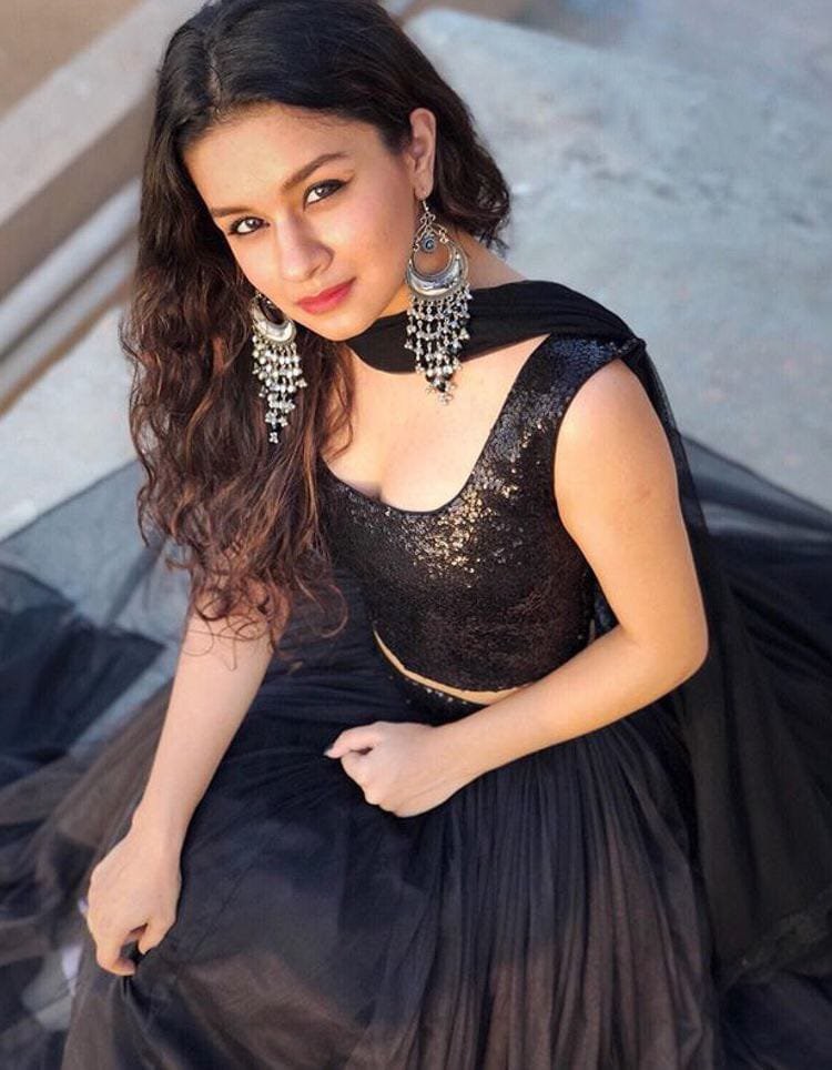 Black net plain partywear lehenga choli