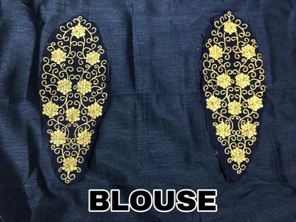 black pure georgette designer embroidered wedding saree