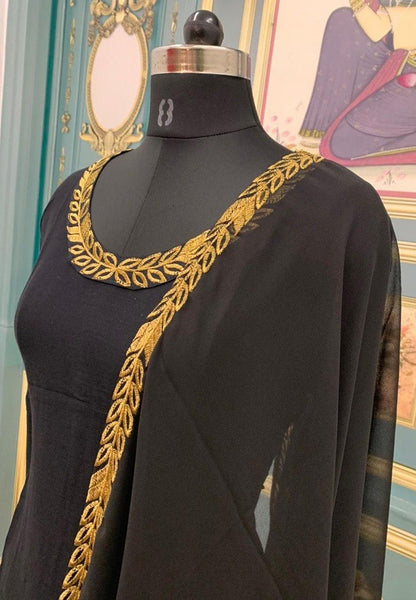 Black rayon punjabi patiala salwar suit