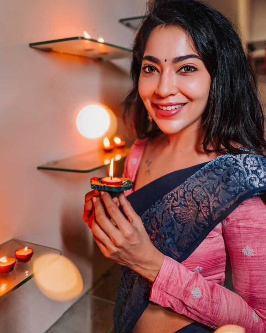 Black soft lichi silk jacquard weaving border work saree