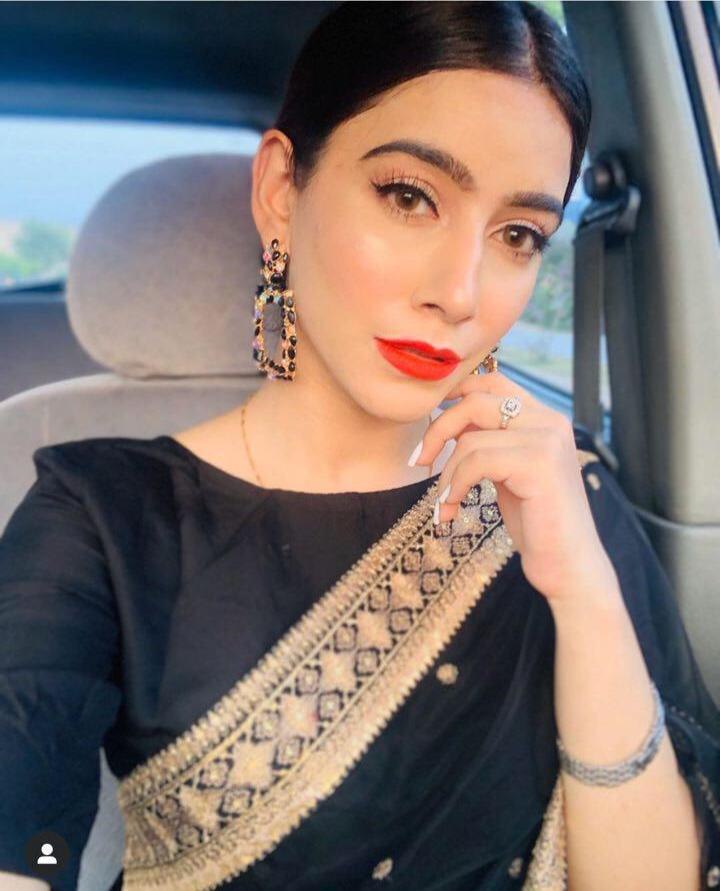 Black soft net embroidered saree