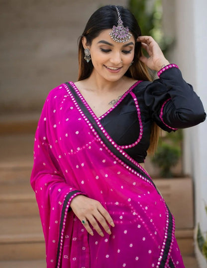 Black tapeta silk sequence embroidery work party wear lehenga choli