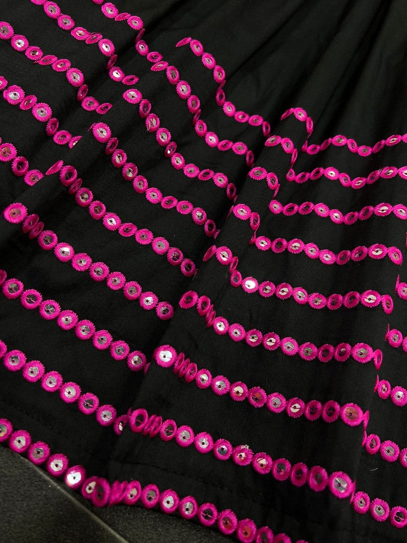 Black tapeta silk sequence embroidery work party wear lehenga choli