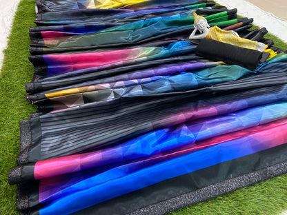 Black ultra satin multicolor printed saree