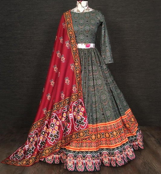 Black vaishali silk printed embellish sequins work traditional lehenga choli