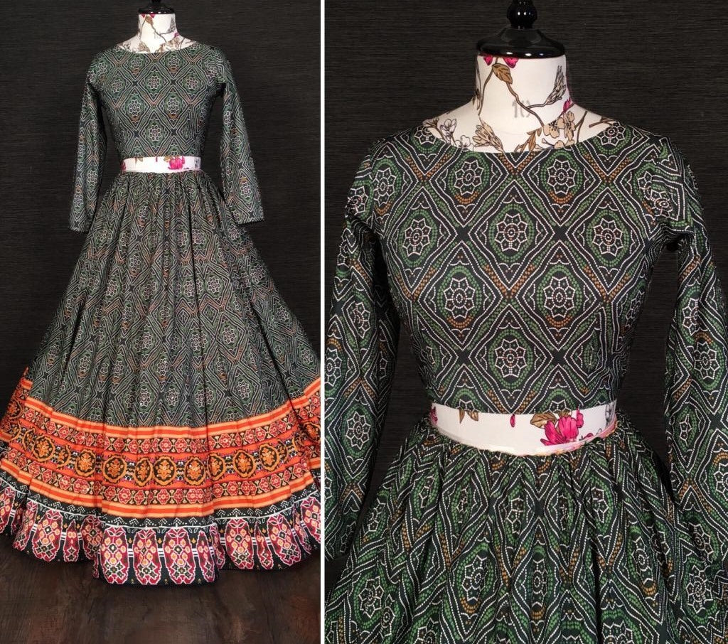 Black vaishali silk printed embellish sequins work traditional lehenga choli