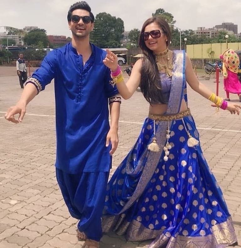 blue banglori satin printed lehenga