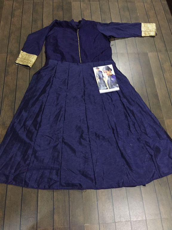 Blue banglori silk partywear anarkali suit