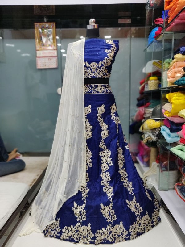 blue bride hara silk embroidered ceremonial lehenga