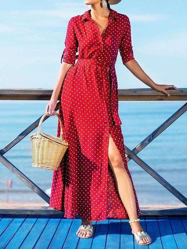 Blue digital white dot printed kurti