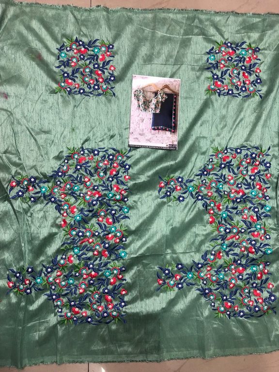 blue georgette embroidered partywear saree