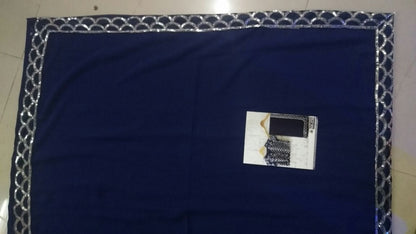 Blue georgette embroidered partywear saree