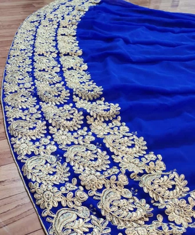 Blue georgette heavy embroidered coding work lehenga choli