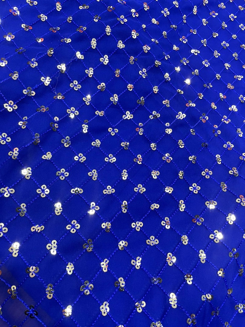 Blue georgette heavy sequence embroidered party wear lehenga choli