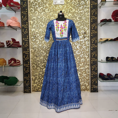 Blue heavy crape sara ali khan stylist printed kurti