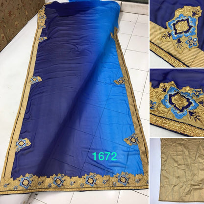 blue multi shaded rangoli silk embroidered wedding saree